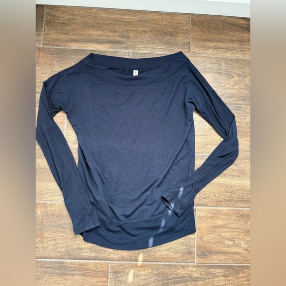 Athleta Womans Dark Navy Off The Shoulder Sweater - Picture 1 of 3